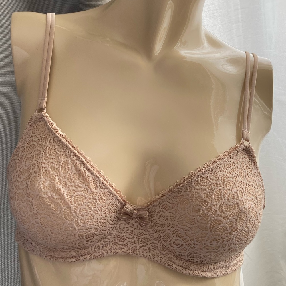 34B b.tempt'd lace unlined b.awesome Underwire Bra 951231 in beige nude